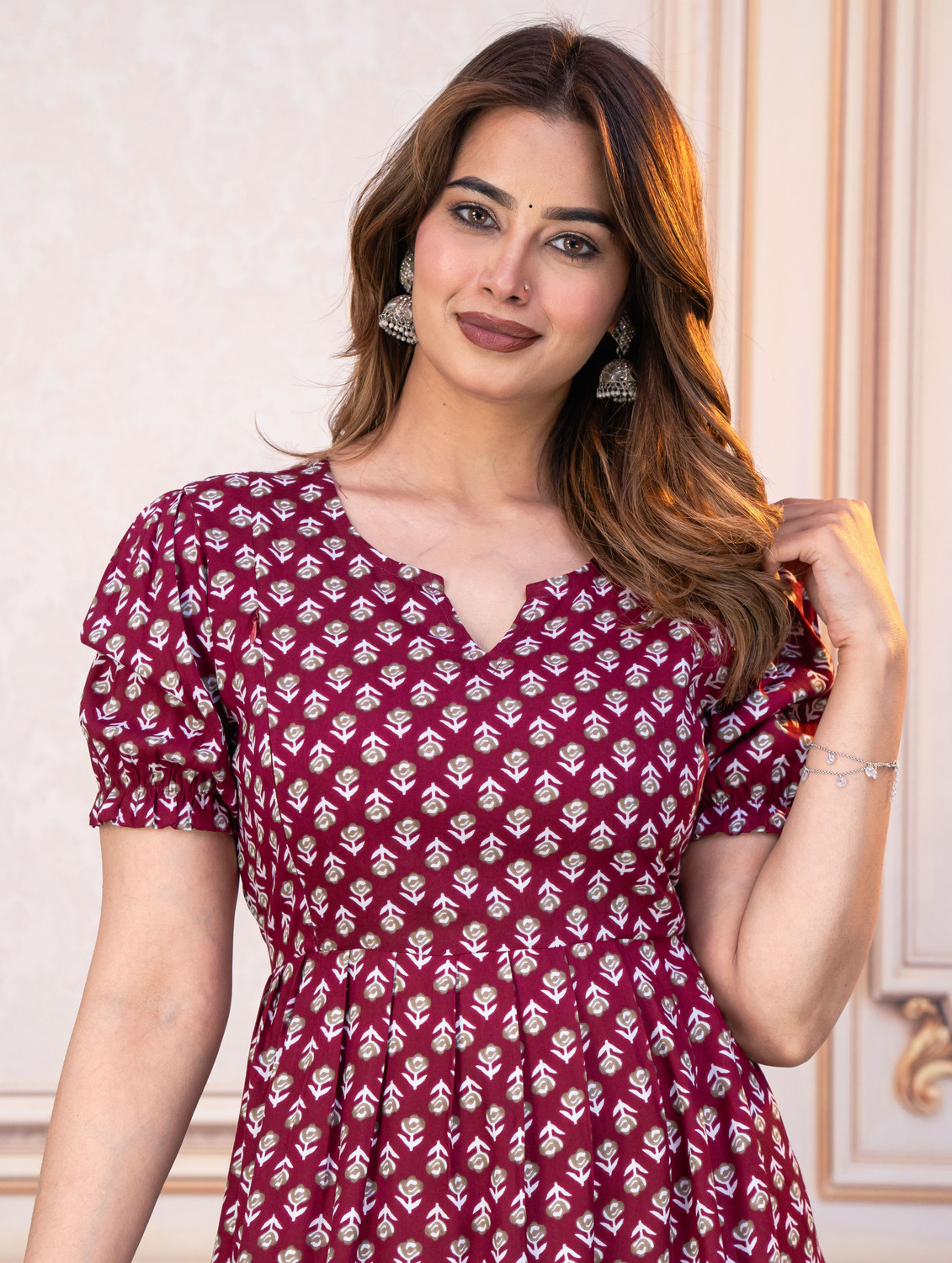 Image of GIRYA Women Maxi Purple Full Length Dress