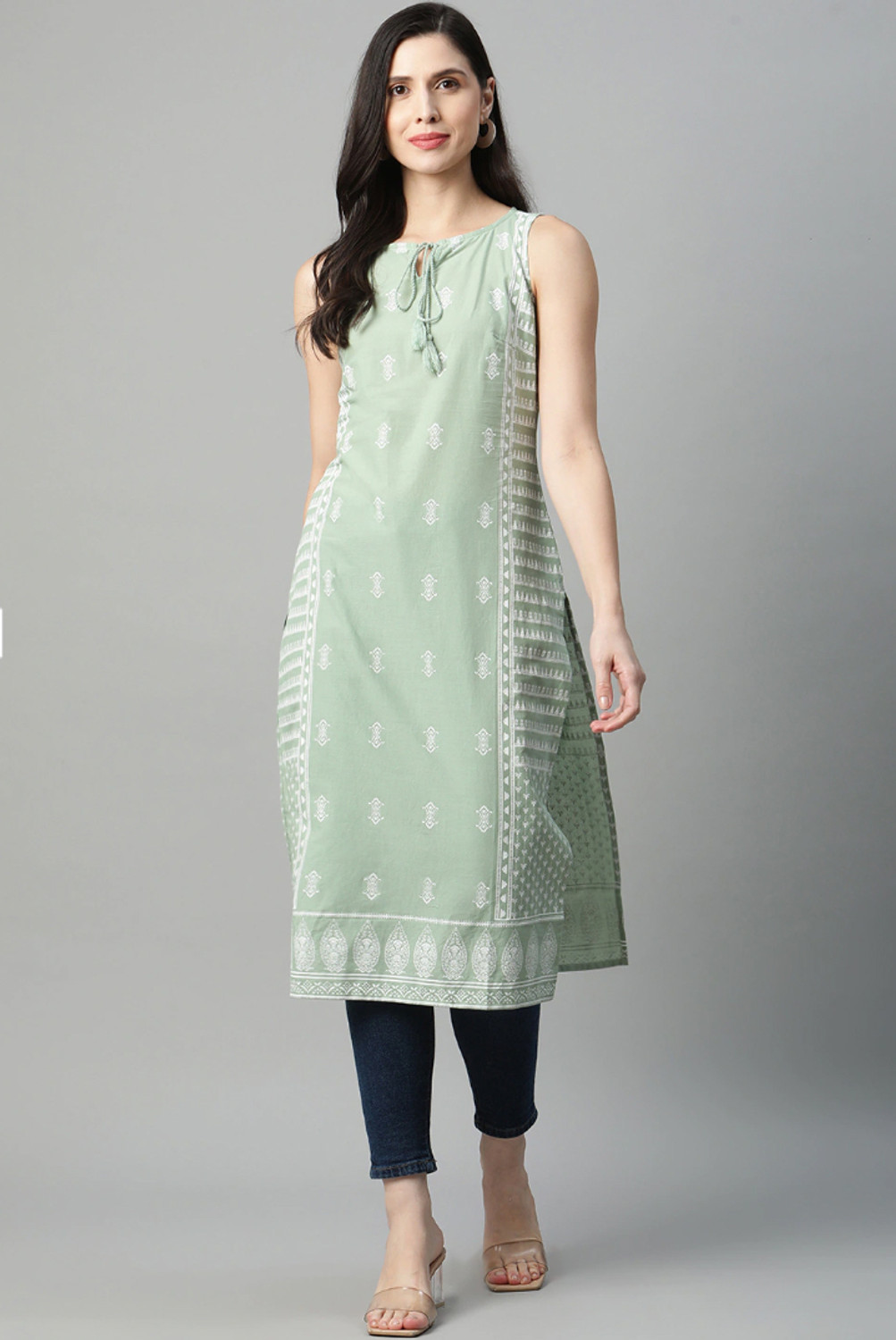 Image of Celtic Fab Women Printed Straight Kurta