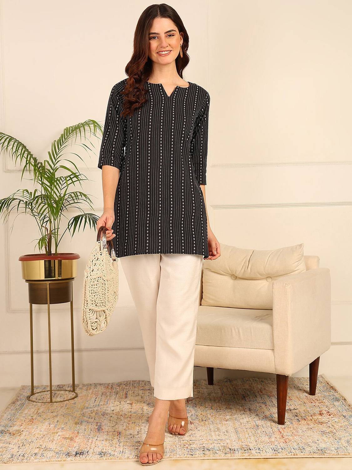 V And V Shop Women Floral Print Viscose Rayon A-line Kurta (Multi