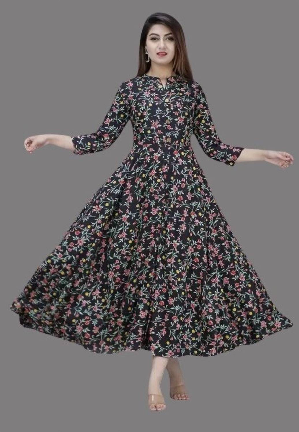AnviTextile Women Printed Anarkali Kurta