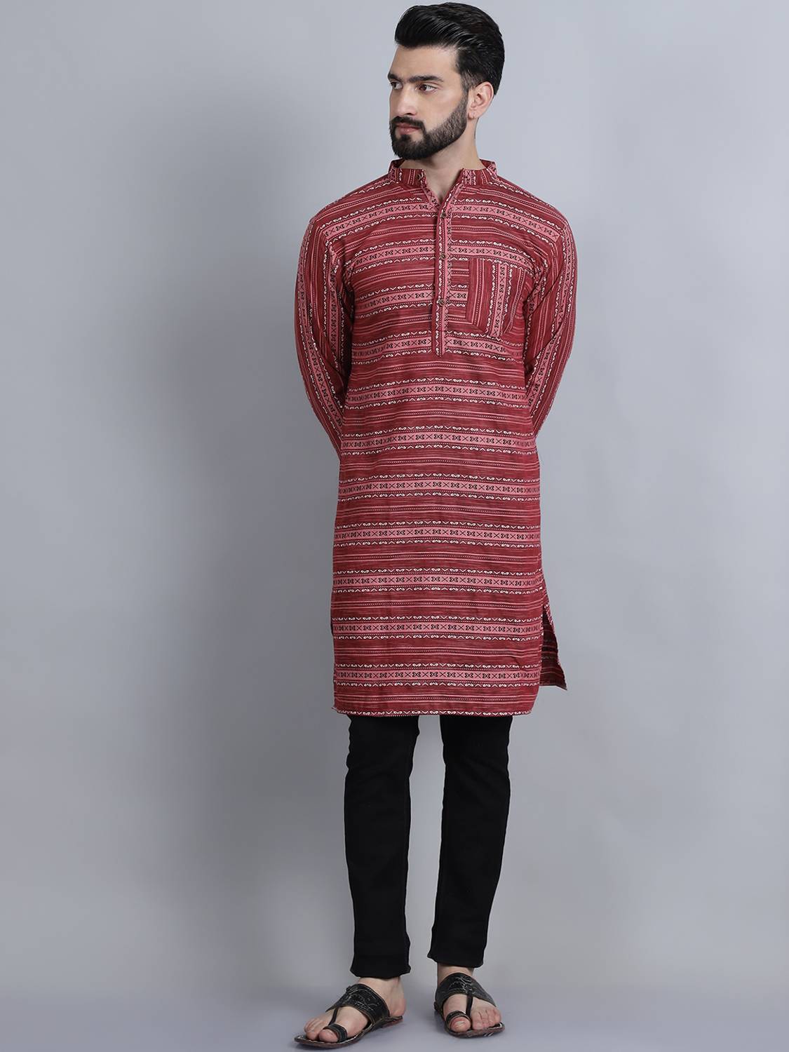 Aarsha Men Printed Straight Kurta