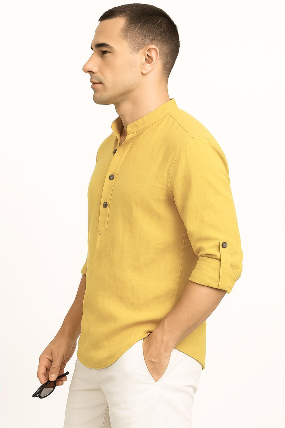 Image of DENEEJA Men Self Design Straight Kurta