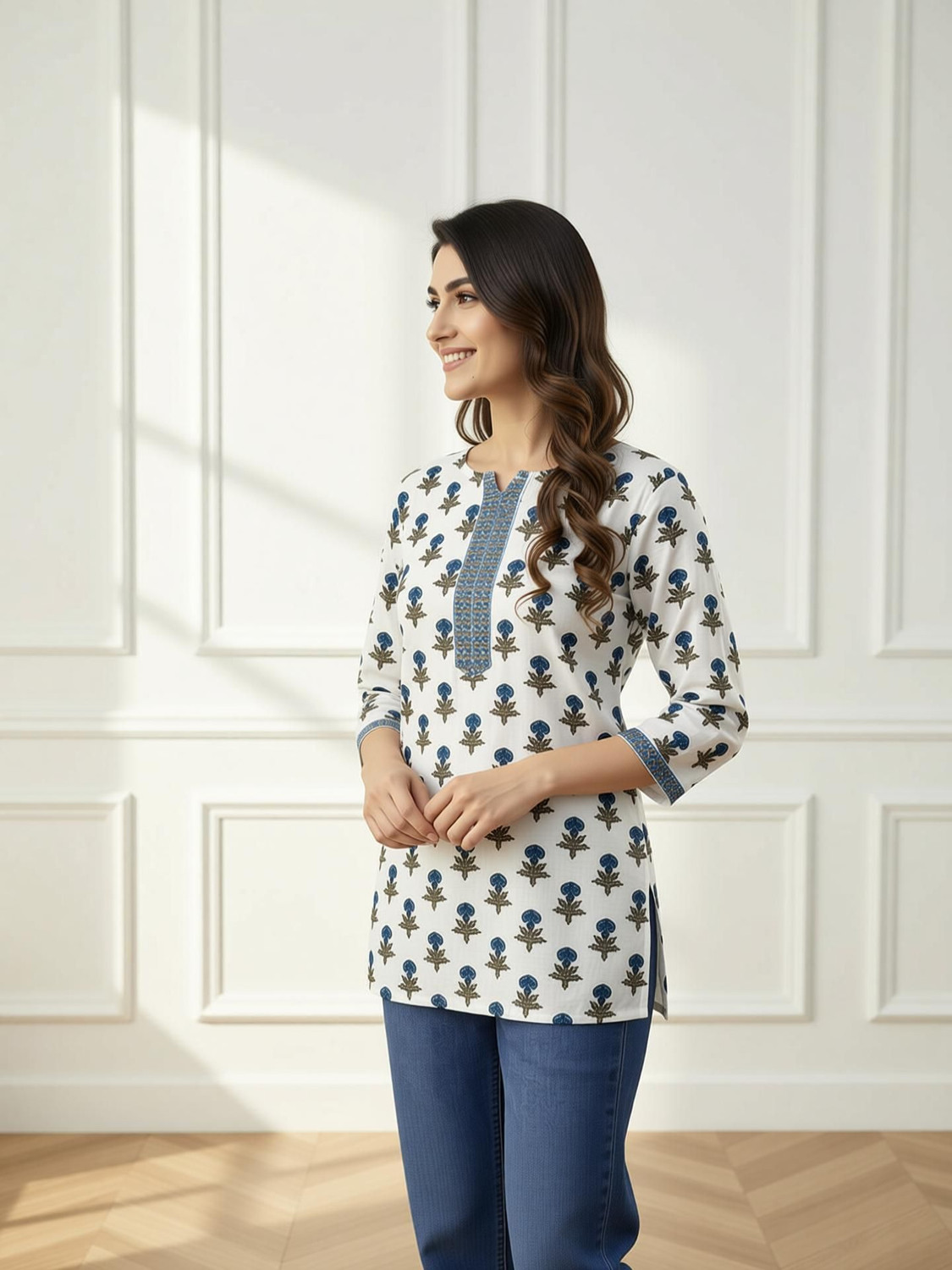 Image of HARITWAL Women Printed Straight Kurta