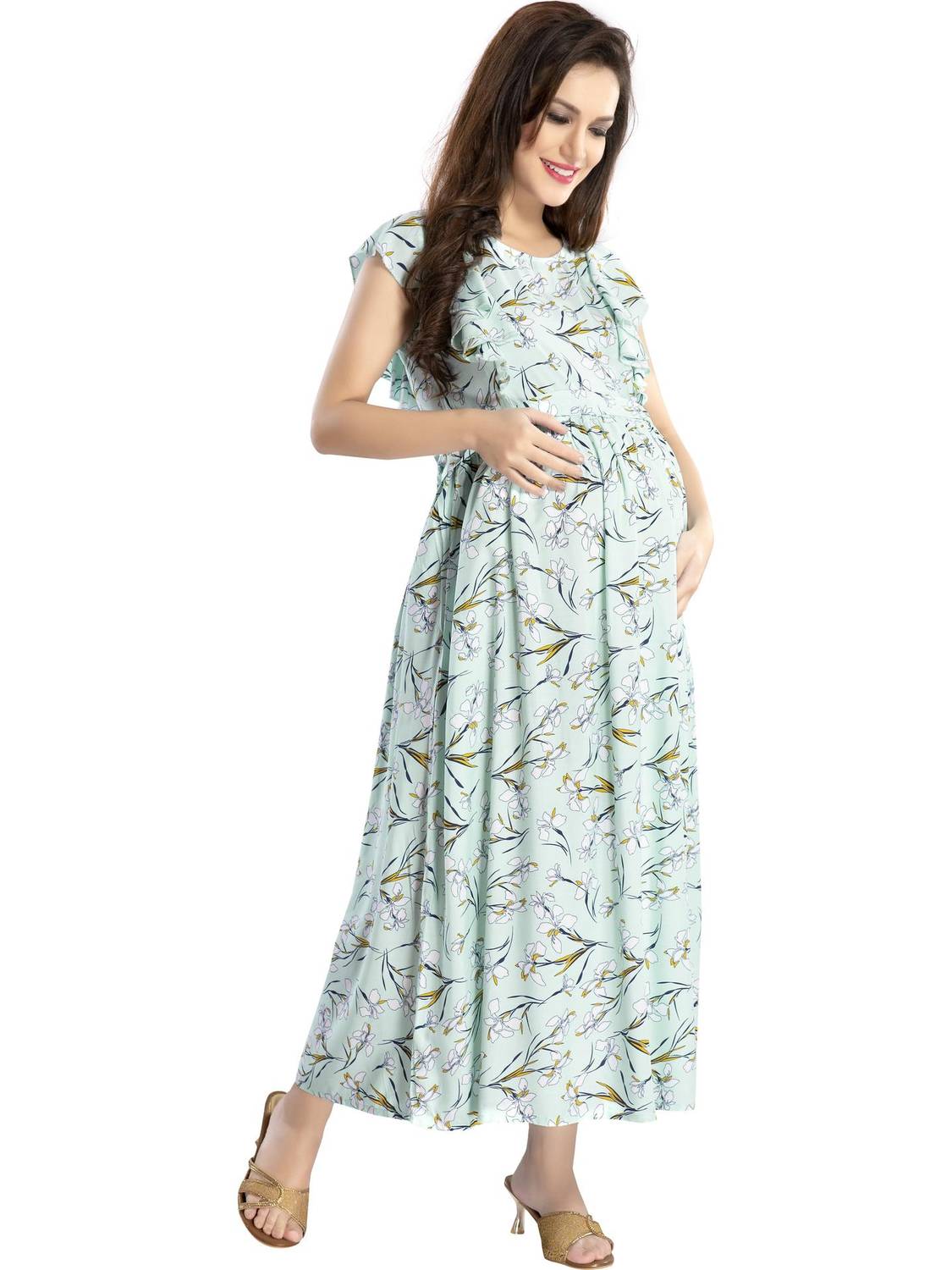 AV2 Women Floral Print Anarkali Kurta