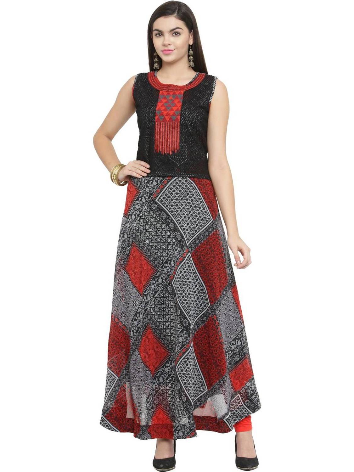 AD4U Women Printed Flared Kurta