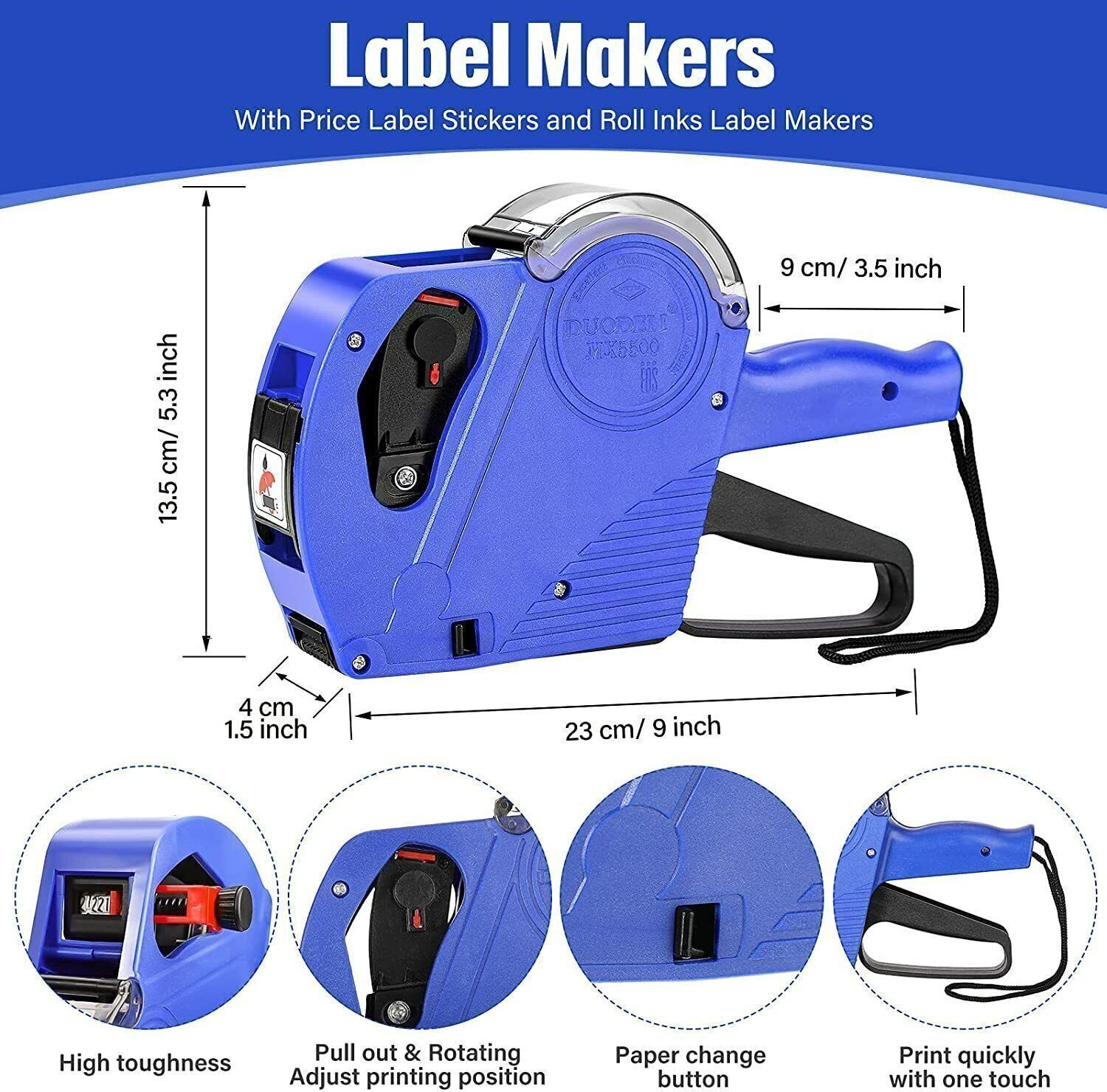 Image of dinojames Price Labeller Printing Rate Printer with 4000pc stickers(10pc roll) Label Stamping Machine