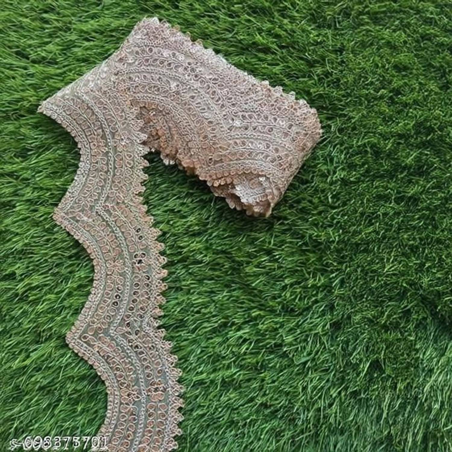 BELADIYA FASHION (9mtr cut) 4 inch sequence and embroidery work havey quality lace 9 mtr pack Lace Reel