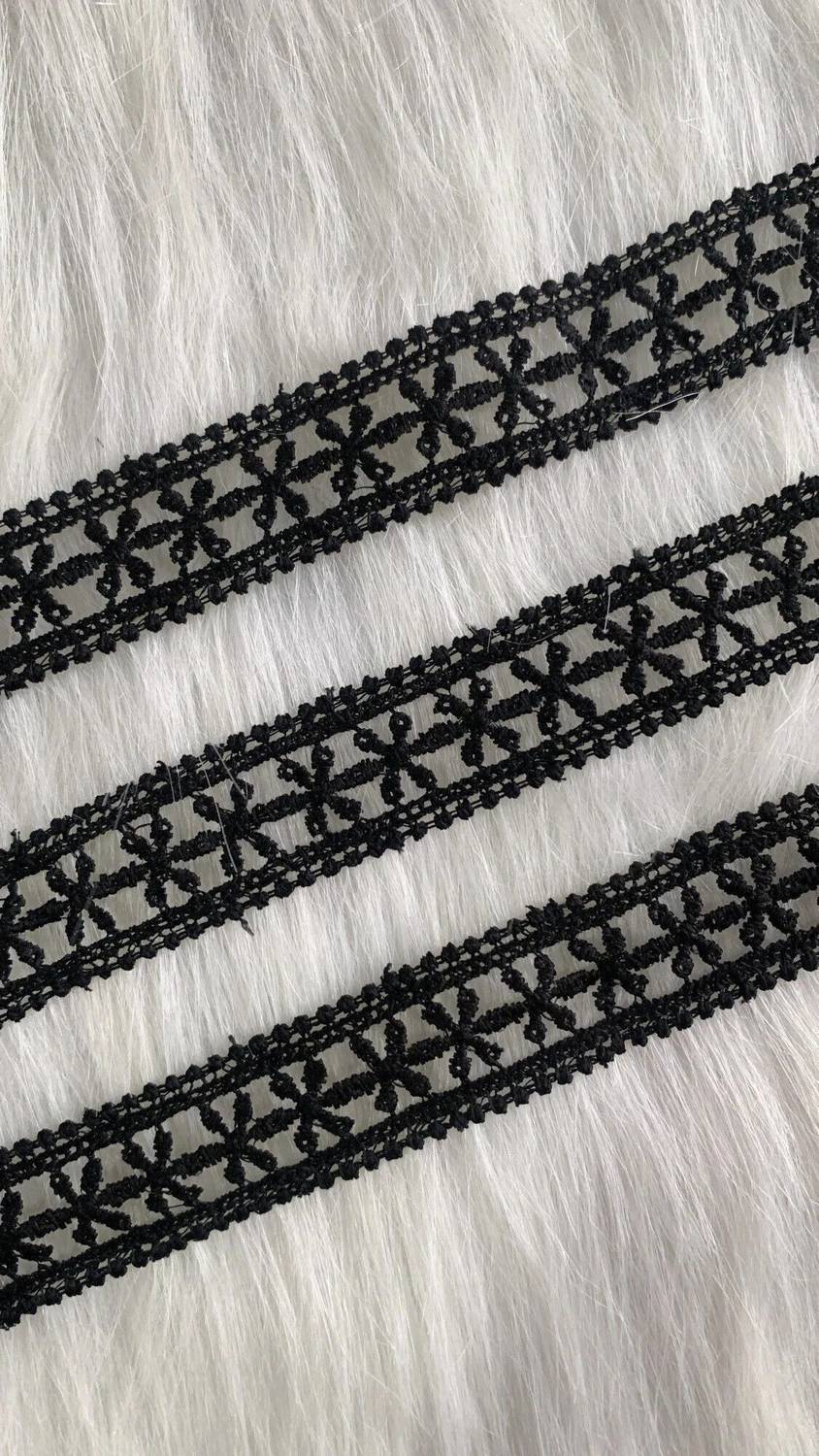 AKSHALI 32-Black Black Lace Border for Saree,Dress,Kurtis,Dupatta,Craft,Suit (4.90 Mtr) Lace Reel
