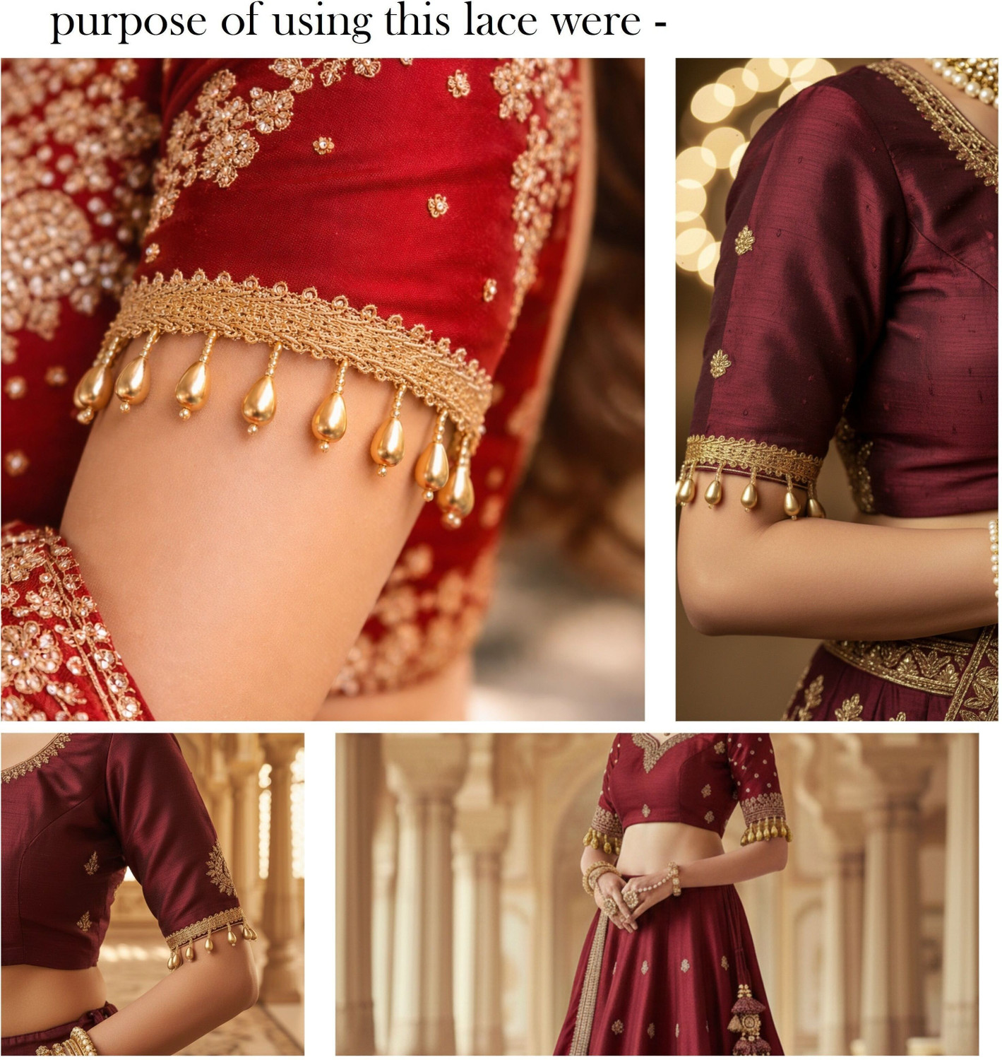Image of DIVARA DIVARAGolden hanging pearl 4050(pack of 4meter) With Beautiful design , used in saree , suit, and many more purpose. Lace Reel