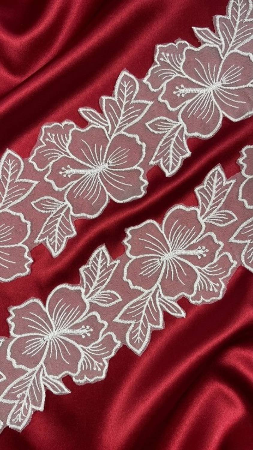 AKSHALI Organza White Premium Sequence Embroidery Organza Lace Border (3 Mtr) Lace Reel