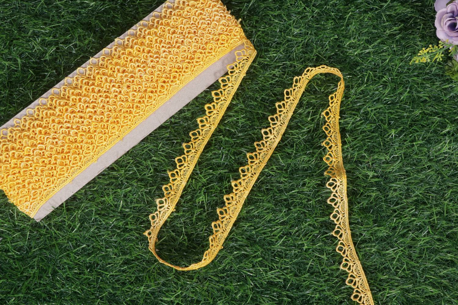 ARYAN Golden Crochet Border Lace Trim for Sarees, Dupattas, Lehengas & DIY Crafts Lace Reel