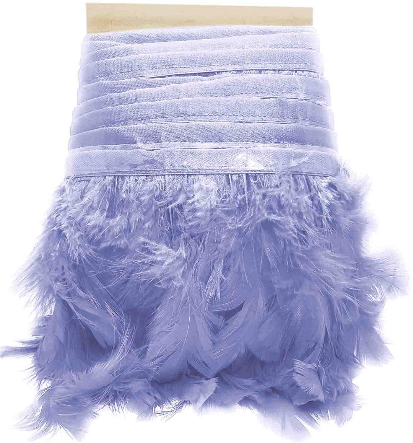 BigWheels CWG0508-03-01 (6cm X 3 Mtr) Blue Wings Feather Fur Gota Lace for Wedding Party Suits & Gowns Lace Reel