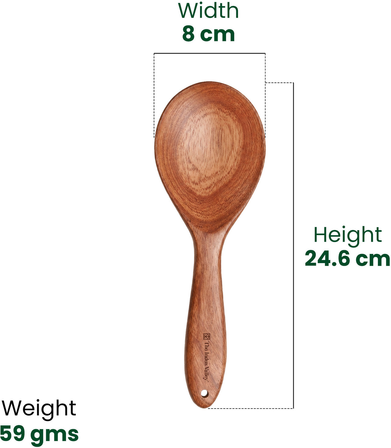 Image of The Indus Valley Neem Wood Compact Flip /Spatula /Ladle for Cooking and Serving Dosa /Roti /Chapati Wooden Ladle