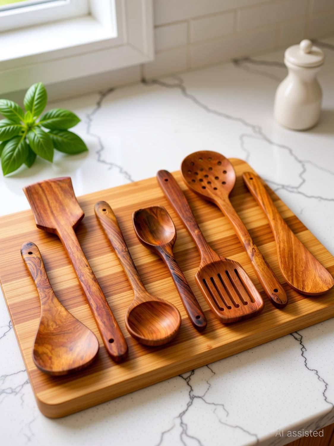 ANTIQUE MART wooden cooking and serving spoon Kitchen Tool Set