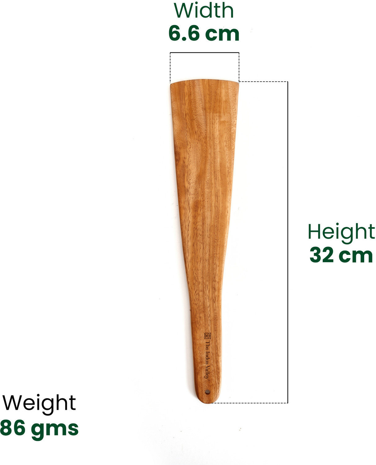 Image of The Indus Valley Neem Wood Compact Flip /Spatula /Ladle for Cooking and Serving Dosa /Roti /Chapati Wooden Ladle