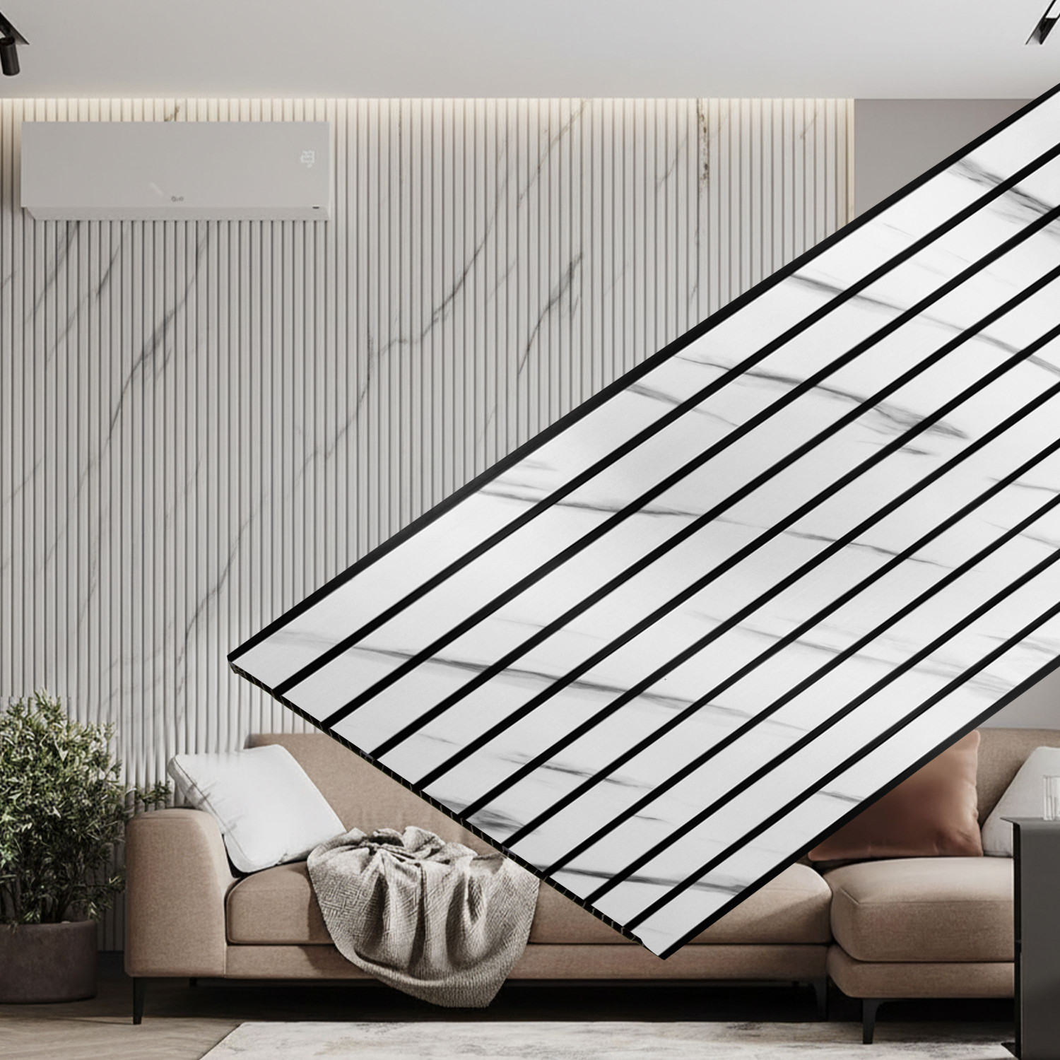 Image of Plantex Louvers Panel for Wall /Wall Panel /3d Wall Panel for Interior Wall Decor-50 Sq.Ft Laminates