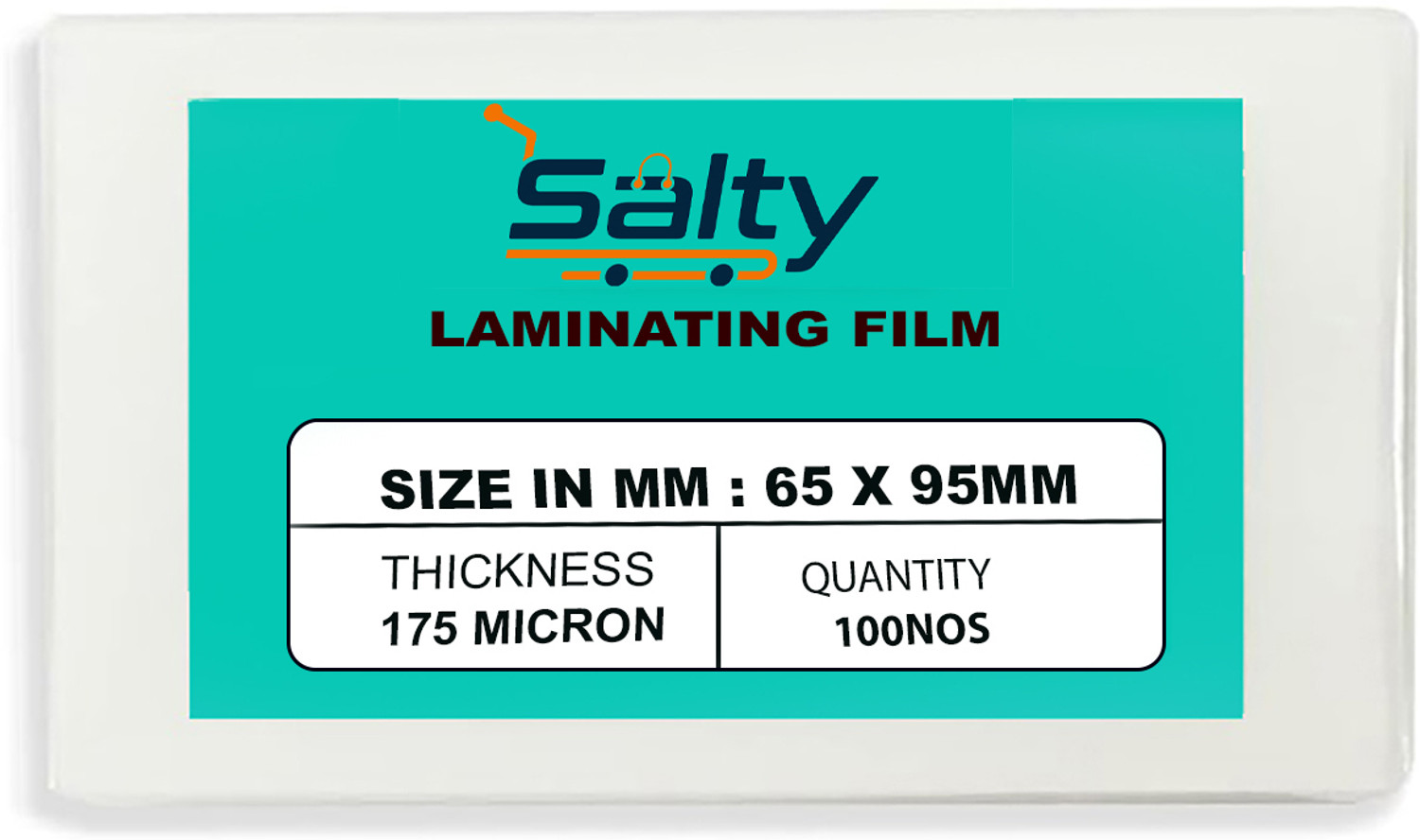 Image of Salty Best Quality Thermal Lamination Pouch Size 65 mm x 95 mm ID Badge Laminating Sheet