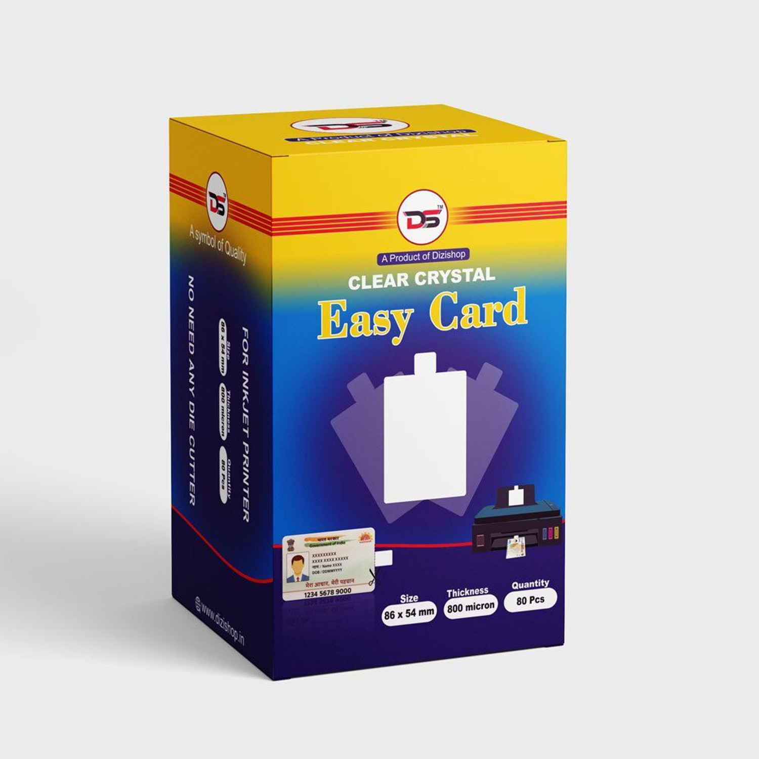 Image of Dizishop Easy Card-80 (PRINTABLE SHEET+LAMINATION) School Card Laminating Sheet