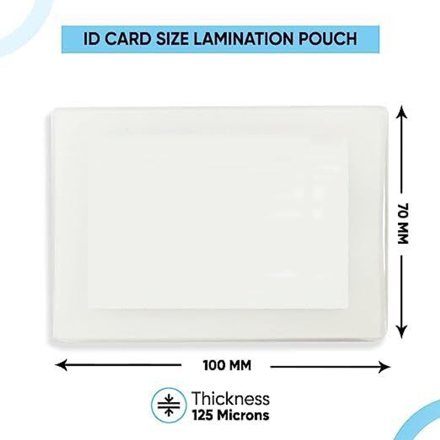 Image of Reena Enterprises High-Quality Transparent 100 Lamination Pouches for ID Cards and Documents ID Badge Laminating Sheet