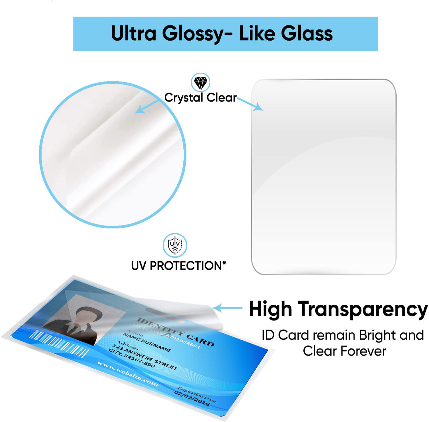 Image of NetCost 70X100 ID Badge Laminating Sheet