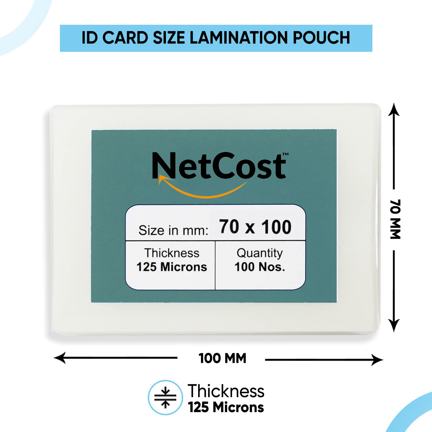 Image of NetCost 70X100 ID Badge Laminating Sheet