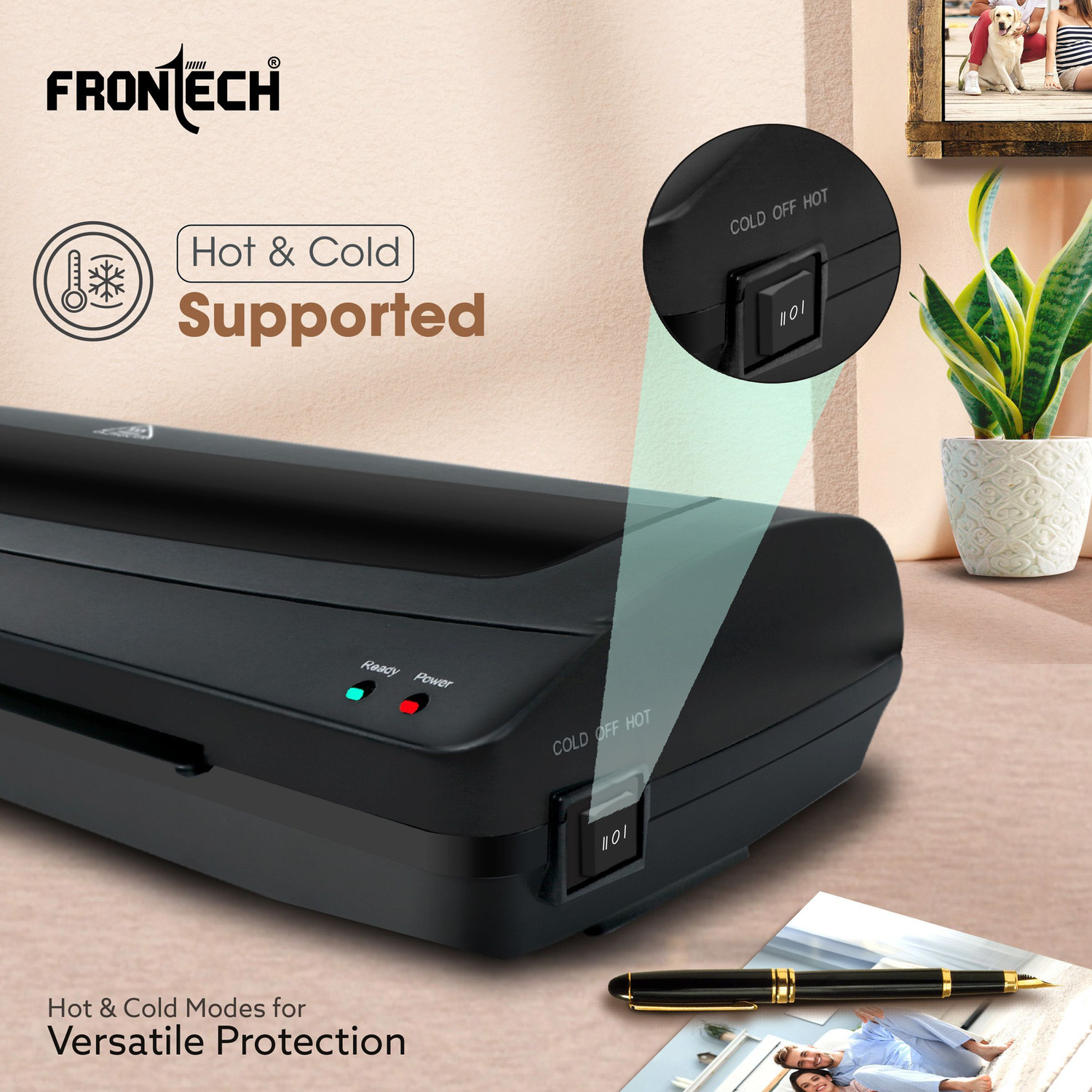 Image of Frontech LAM-0003 A3 Heavy Duty Laminator | Anti Blocking System | Hot & Cold 12.99 inch Lamination Machine