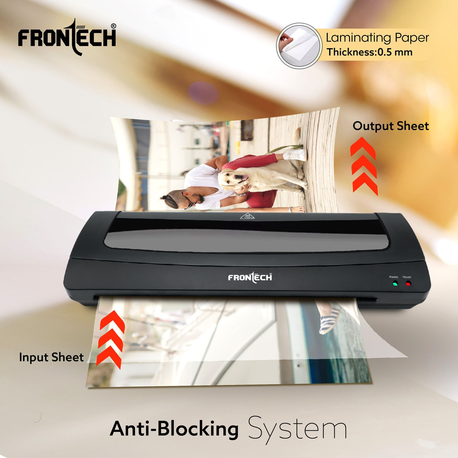 Image of Frontech LAM-0003 A3 Heavy Duty Laminator | Anti Blocking System | Hot & Cold 12.99 inch Lamination Machine
