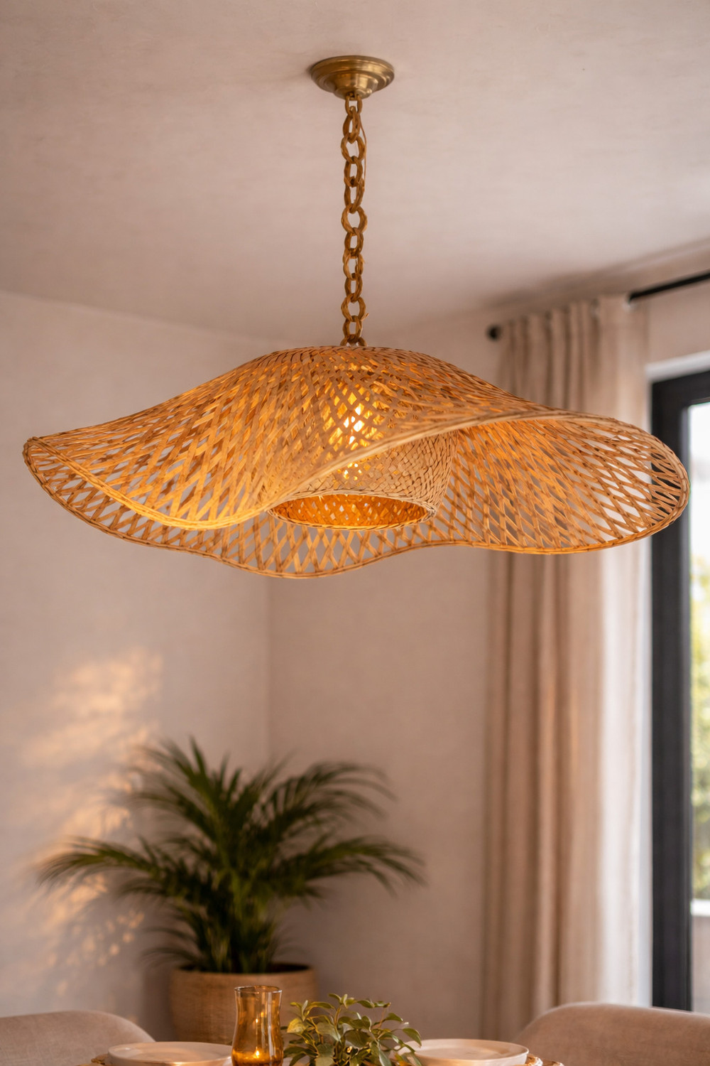 Image of VILORA Bamboo Lamp Shade Ceiling Fan Lights, Ceiling Lights, Hanging Lights (Pendant Lights), Wall Lights Lamp Shade