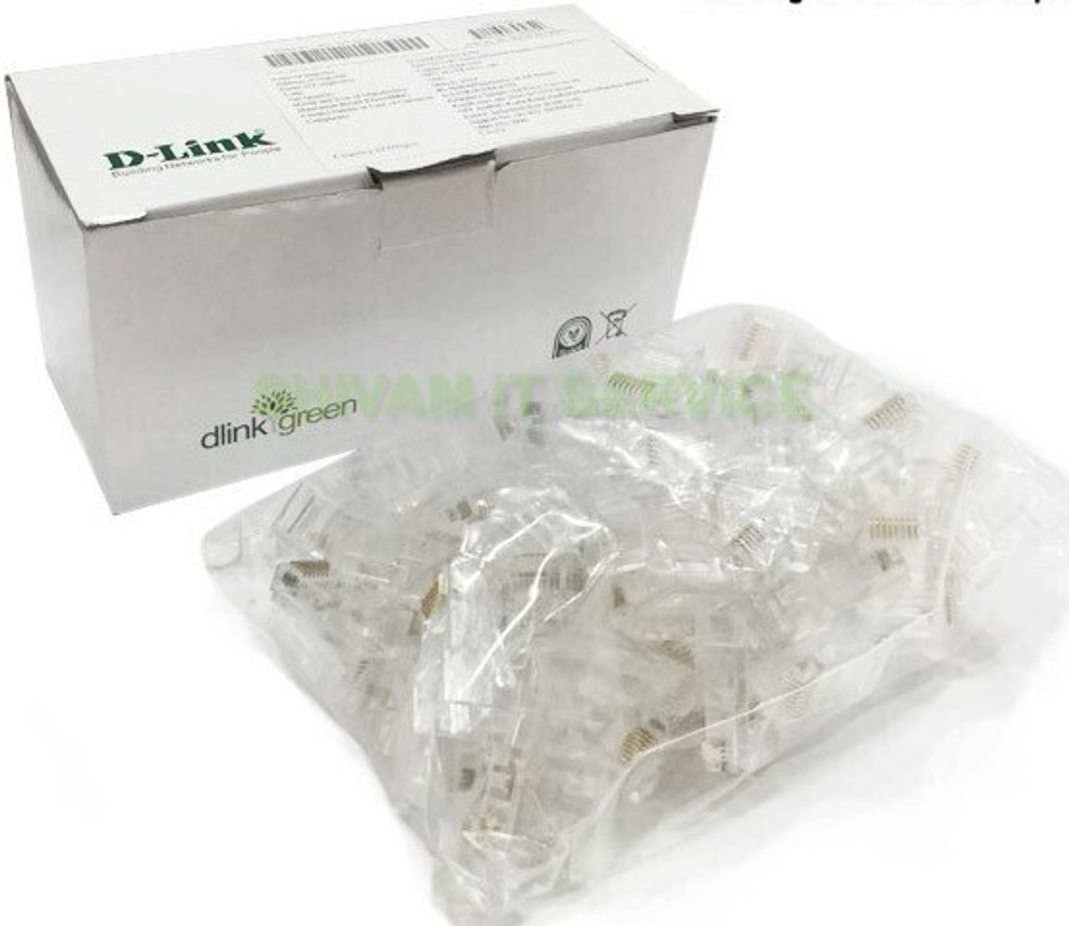 Image of Dlink RJ-45 Network Connector (100 Pcs Pack) Lan Adapter Wired Ethernet Lan Adapter compatible with Windows, Linux, Mac, Ubuntu