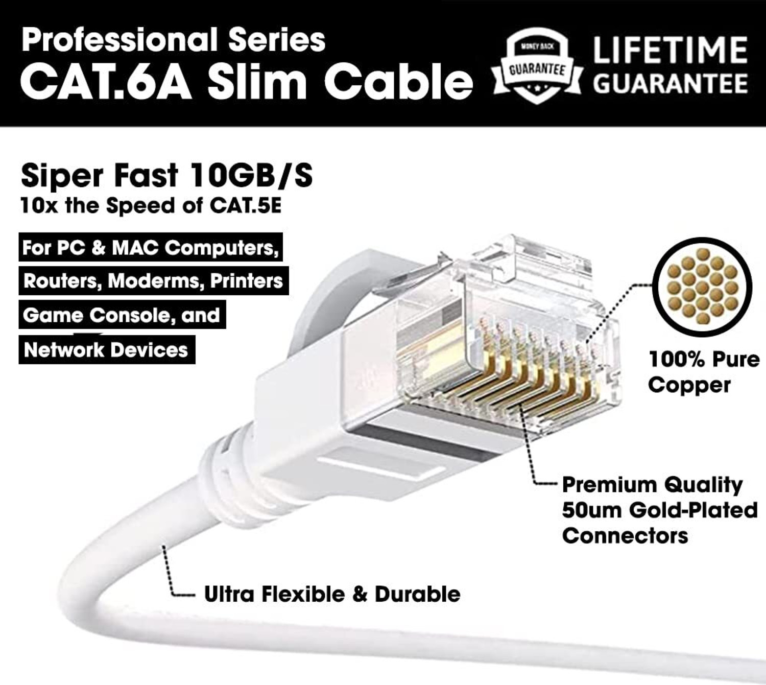 Image of sounce LAN Cable 15 m Ethernet Cable High Speed 550MHZ / 10 Gigabit Speed UTP LAN Cable Network Cable Internet Cable RJ45 Cable LAN Wire, Patch Computer Cord Gigabit Category 6 Wires for Modem Router