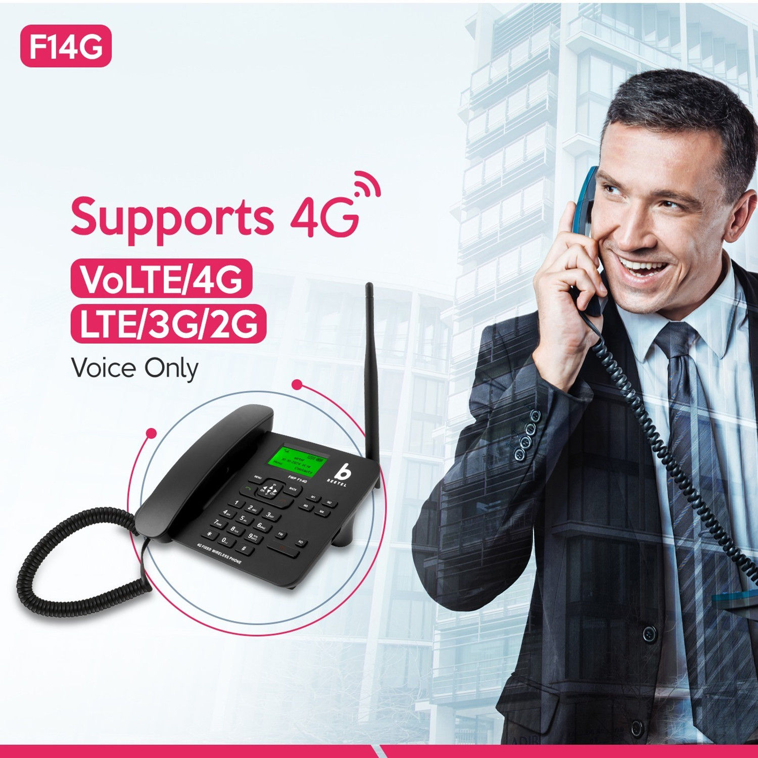 Image of Beetel F14G Corded Landline Telephone Corded Landline Phone with Answering Machine