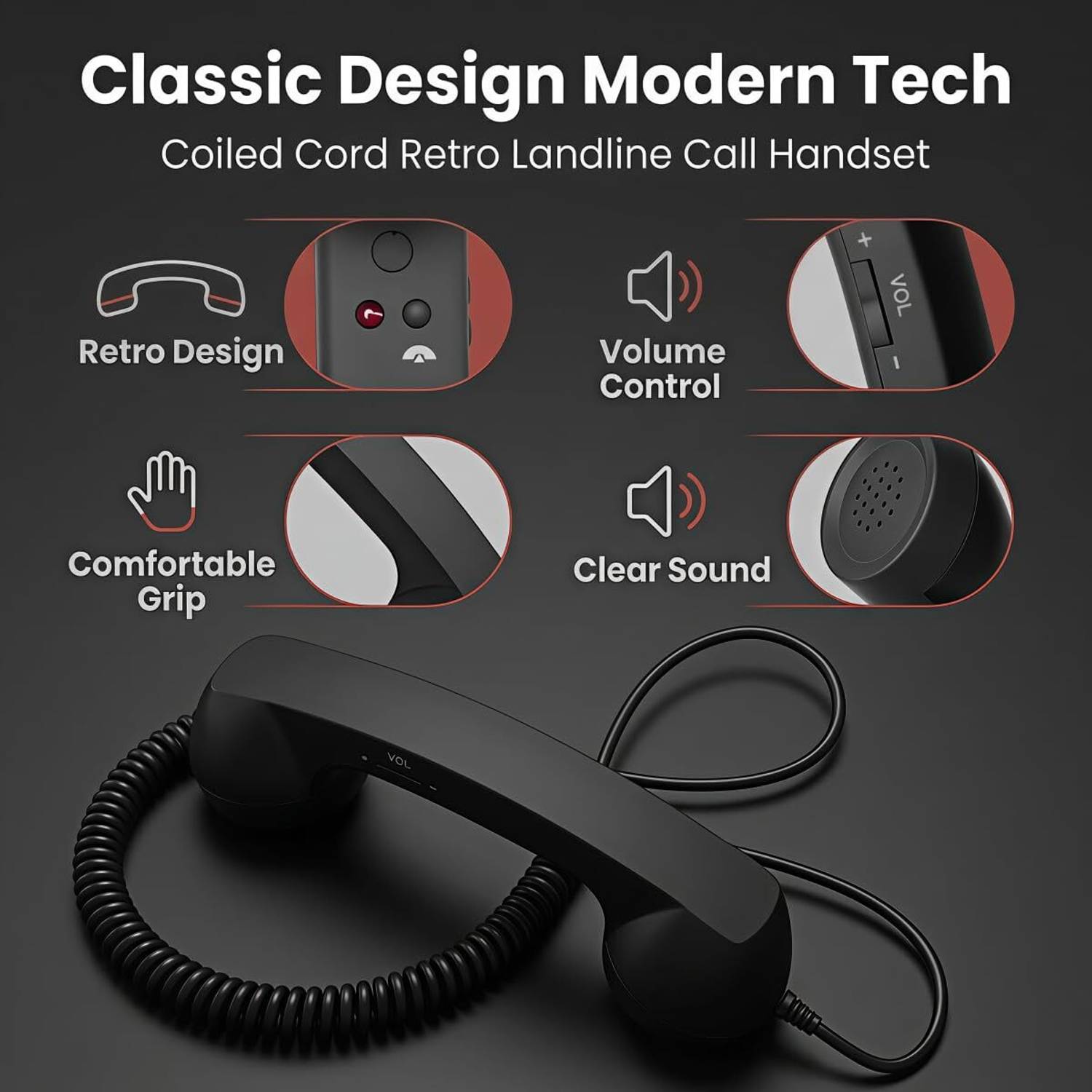 SNOWIE Retro Type C Mobile Phone Handset - Image 3