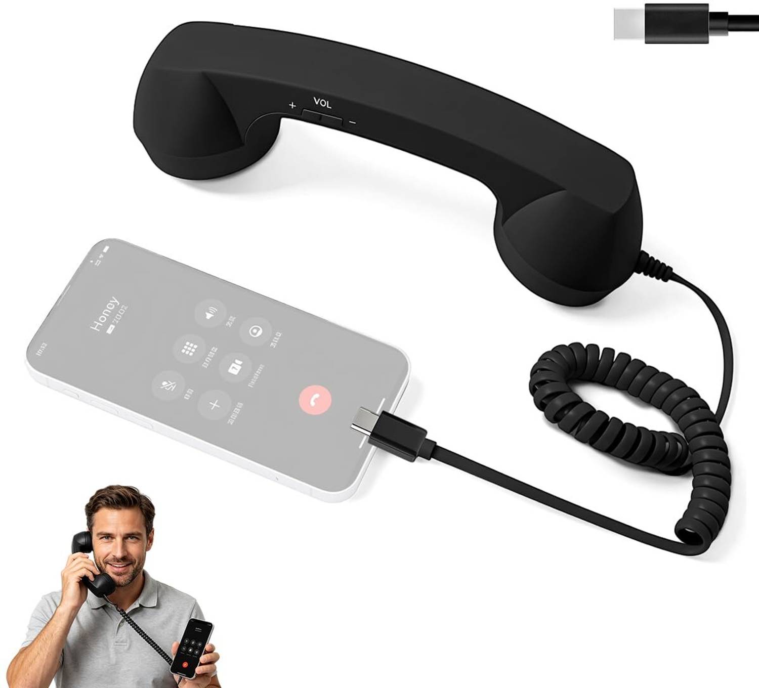 SNOWIE Retro Type C Mobile Phone Handset - Image 1