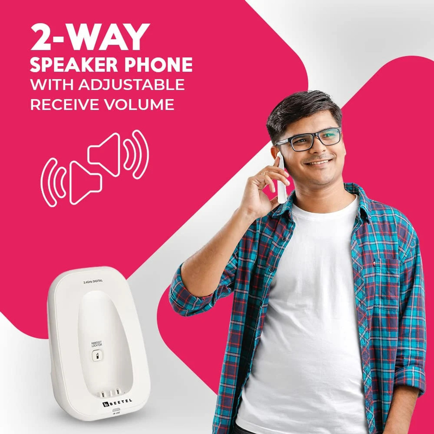 Image of Beetel X70 CORDLESS LANDLINE PHONE. Cordless Landline Phone with Answering Machine