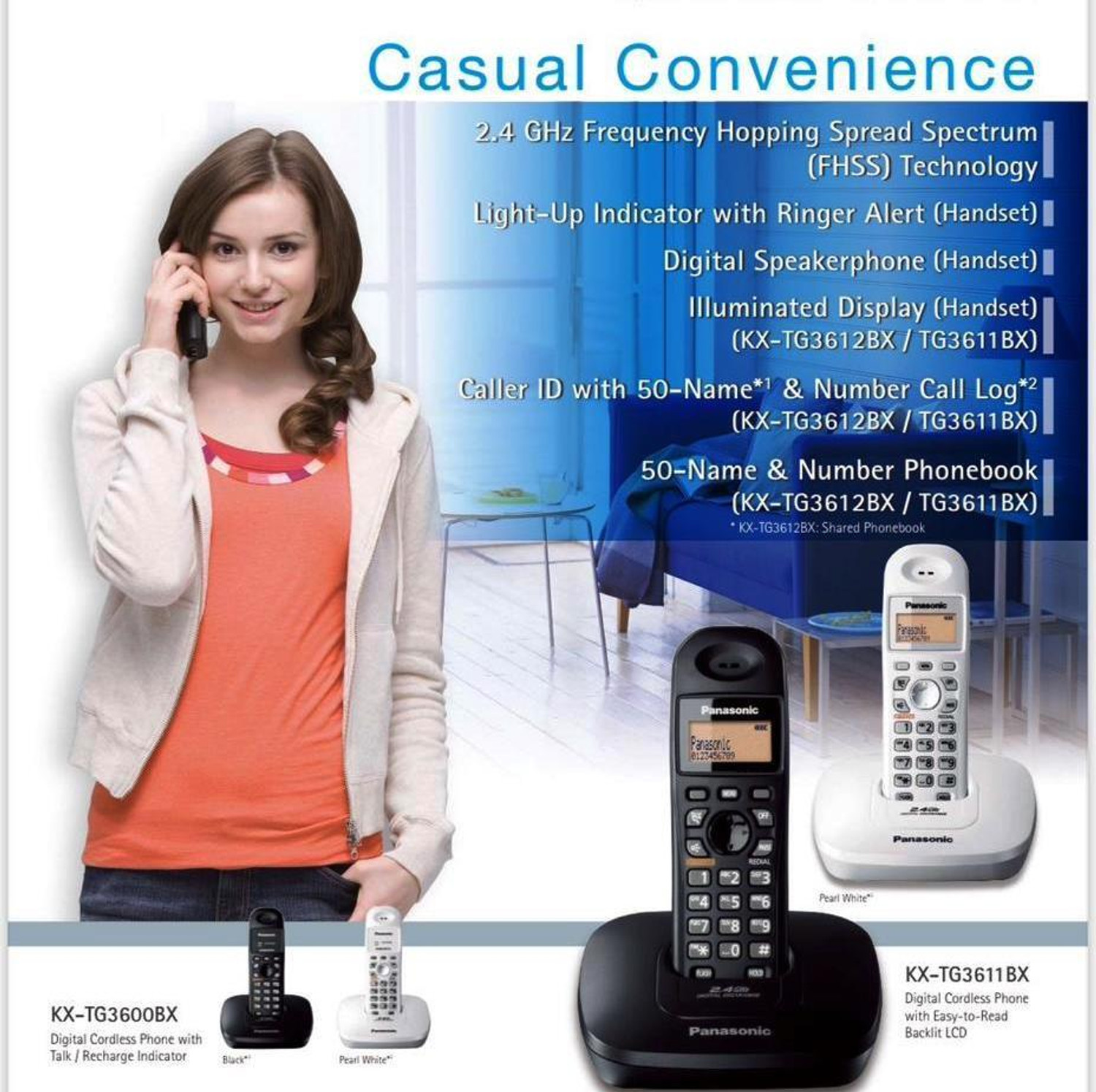 Image of Panasonic KX-TG3611SX Cordless Landline Phone