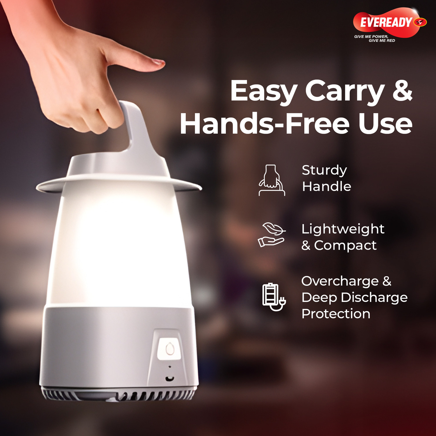 Image of EVEREADY Grey Plastic Hanging Lantern