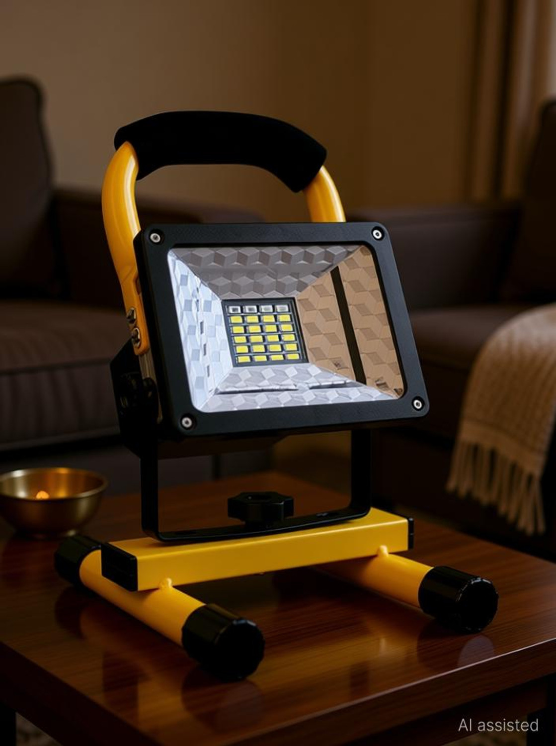 Image of LYROVO Yellow Metal Table Lantern