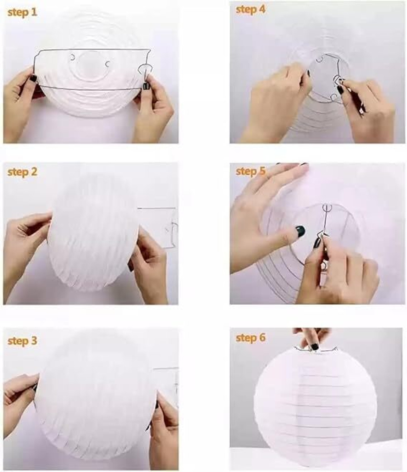 Image of Decorgram Decorative 10 Inch White Paper Lantern for Home, Garden, Party & Festival Decor White Paper Hanging Lantern