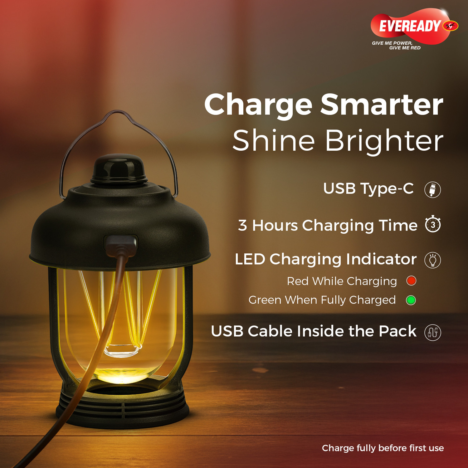 Image of EVEREADY Green Plastic Table Lantern