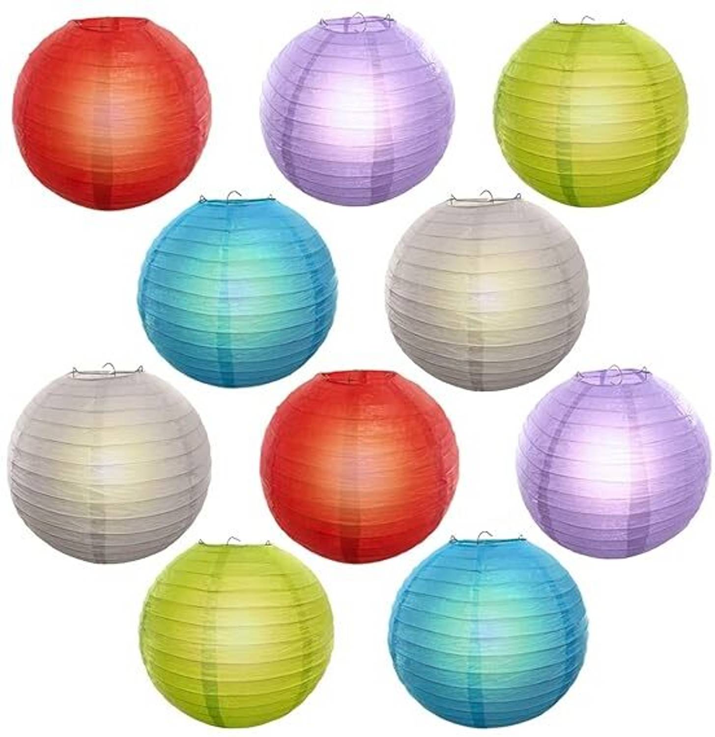 Bluedeal Round Hanging Ball Paper Hanging Lantern Paper Lamp Multicolor Paper Hanging Lantern