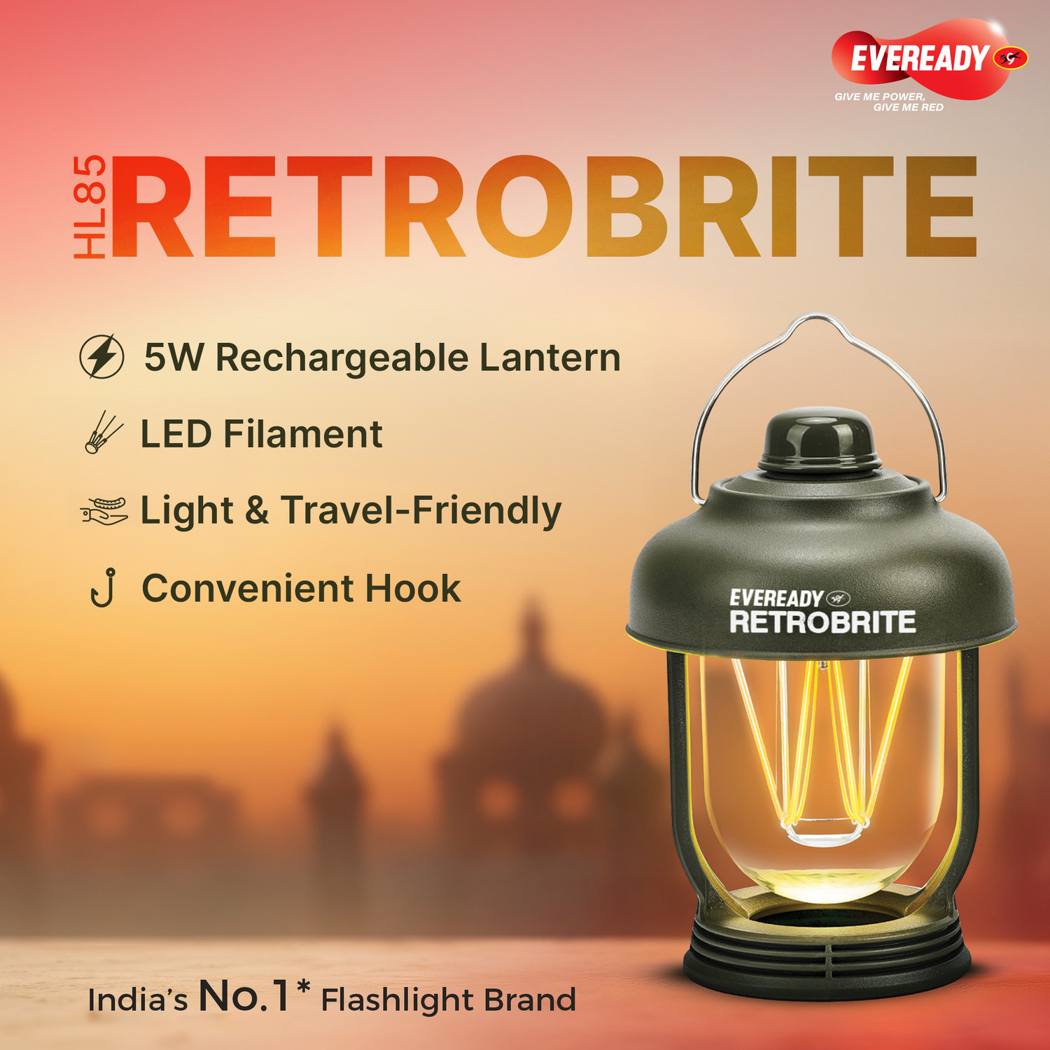 Image of EVEREADY Green Plastic Table Lantern