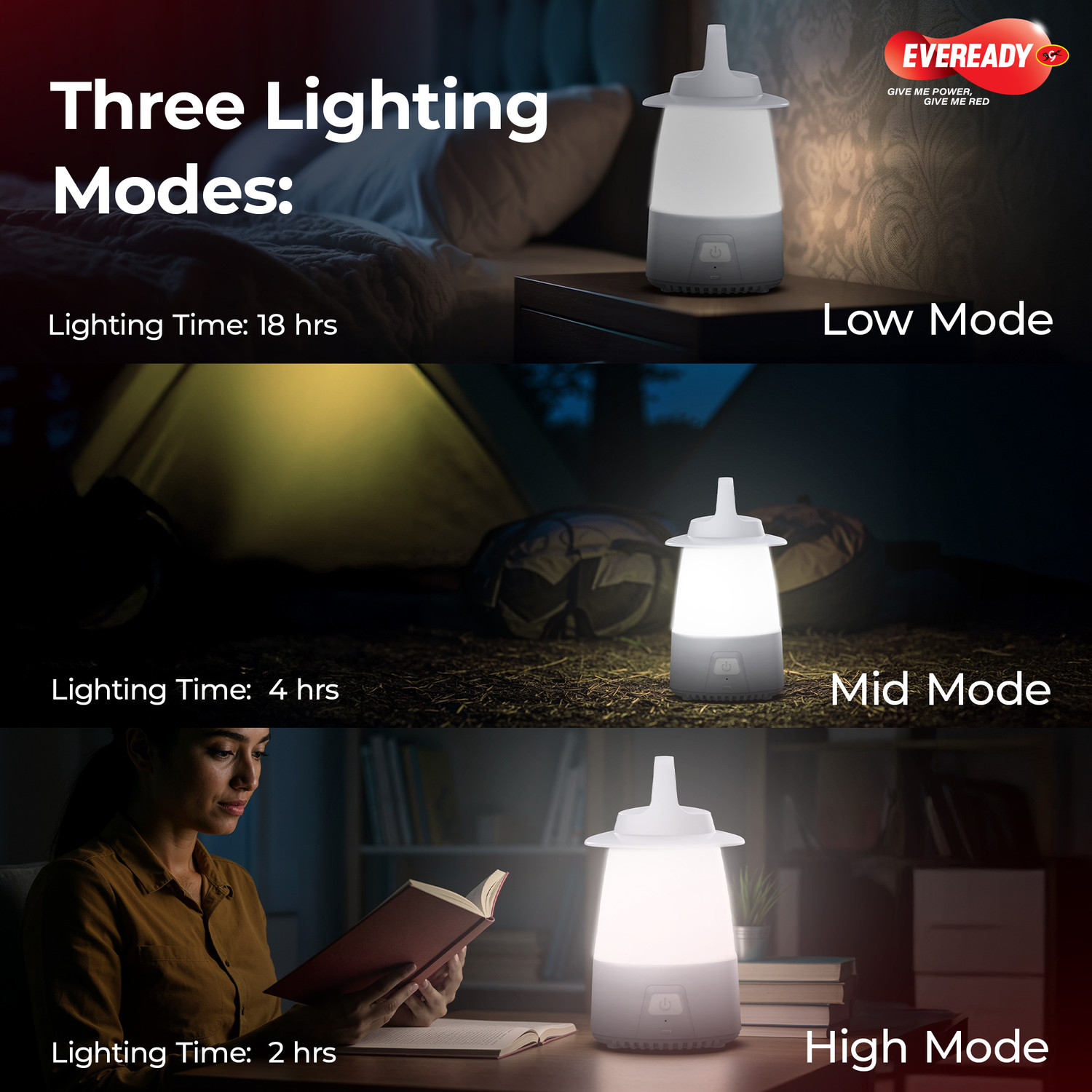 Image of EVEREADY Grey Plastic Hanging Lantern