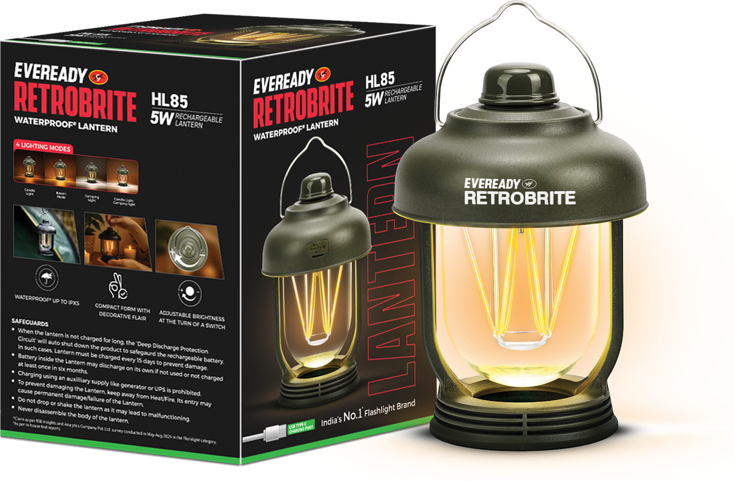 Image of EVEREADY Green Plastic Table Lantern