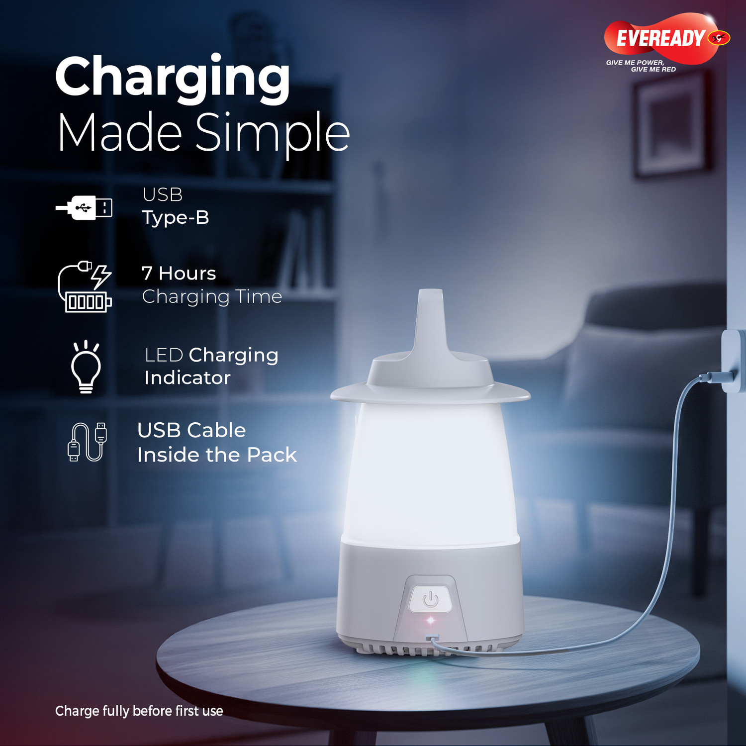 Image of EVEREADY Grey Plastic Hanging Lantern
