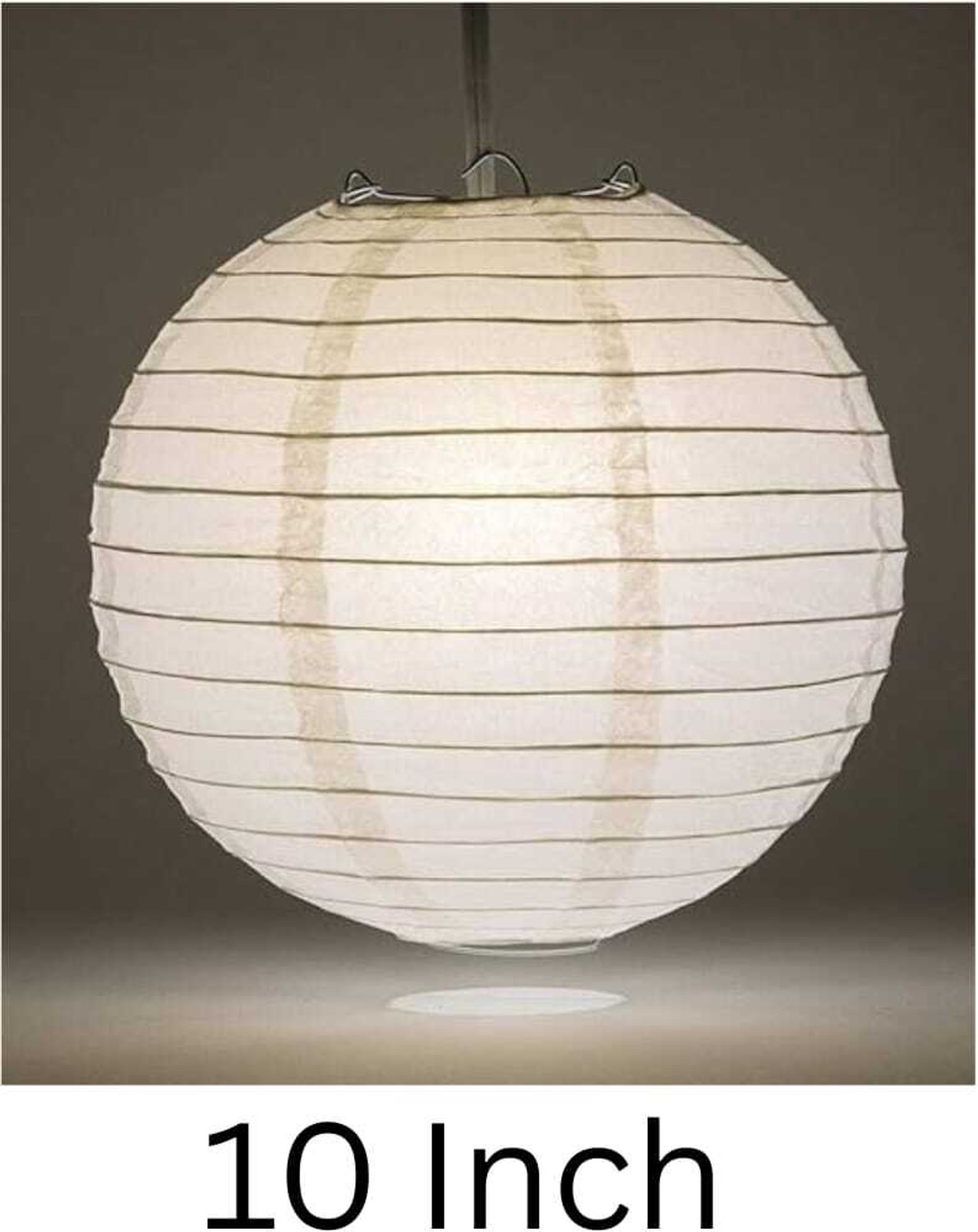 Image of Decorgram Decorative 10 Inch White Paper Lantern for Home, Garden, Party & Festival Decor White Paper Hanging Lantern