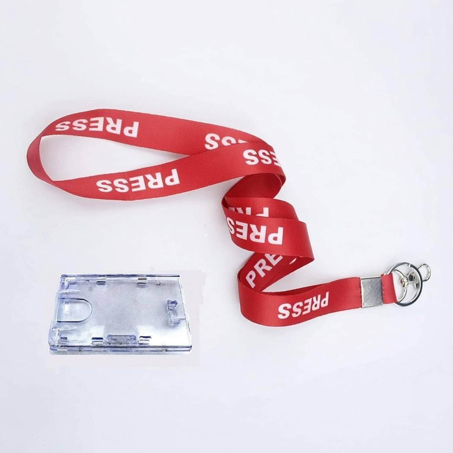 AmanGola Press Ribbon with id Card Holder(RED) 20 mm Lanyard (RED) Lanyard