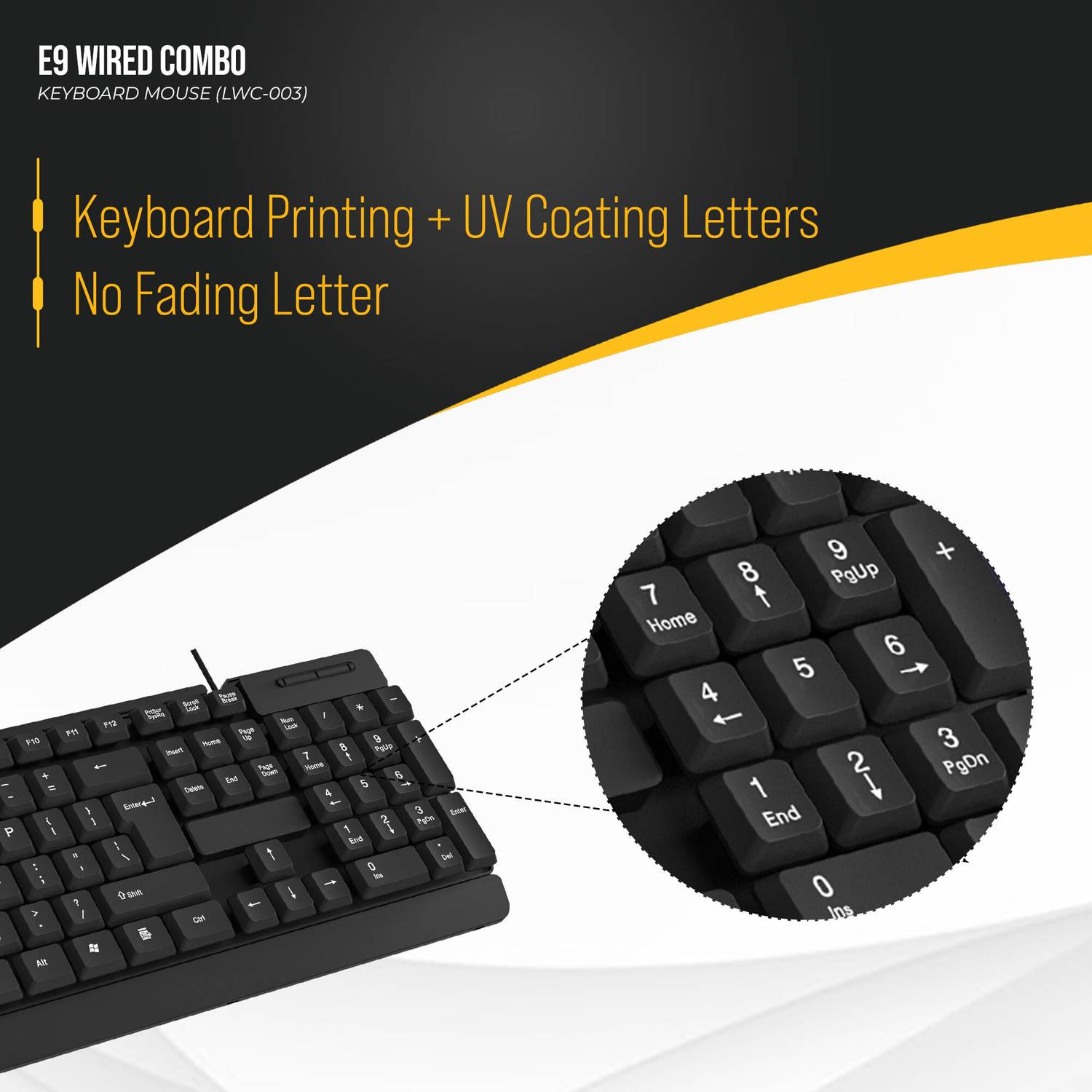 Lapcare E9 Wired Keyboard and Mouse Combo - Image 3