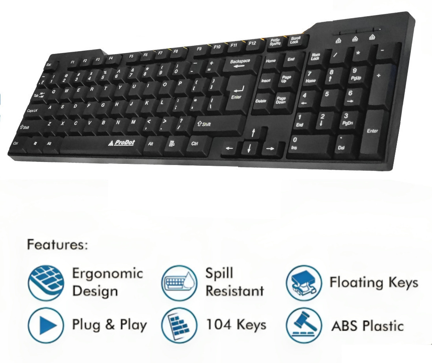 Image of Henture Alive Set of 5 Keyboard and Mouse Combo with USB Hub, C-Type OTG Cable,Mouse Pad Combo Set