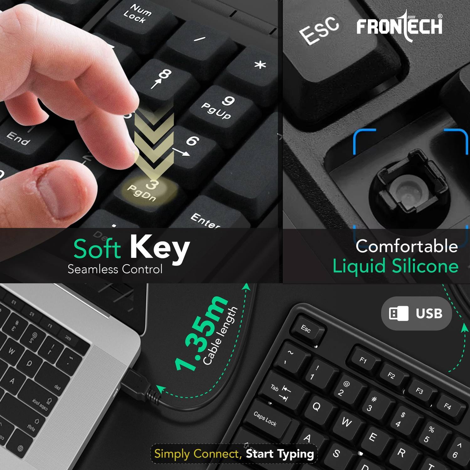 Frontech FT-1692 Wired Keyboard and Mouse Combo - Image 4
