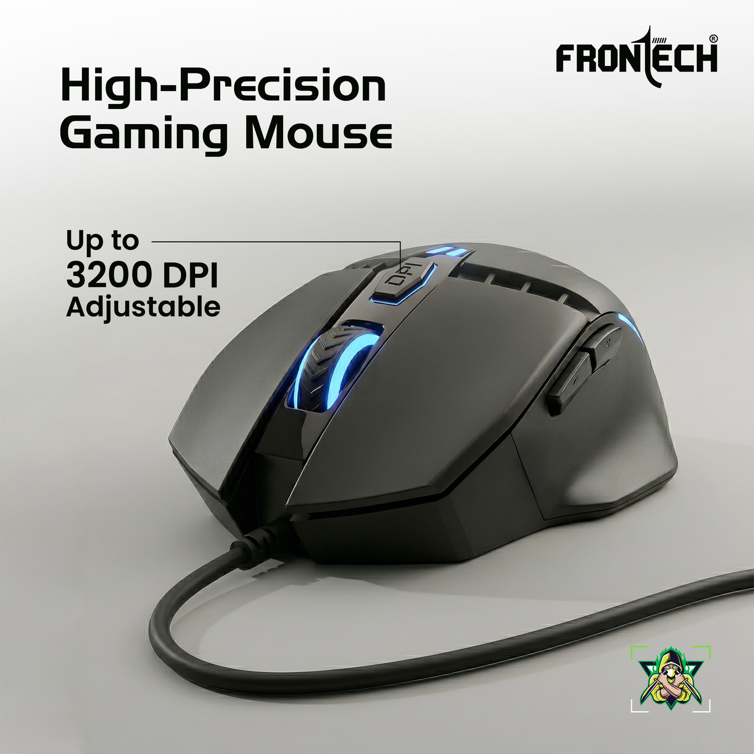 Image of Frontech 4-in-1 Gaming Combo | RGB Keyboard+Mouse+BT Converter+Foldable Mobile Holder Combo Set